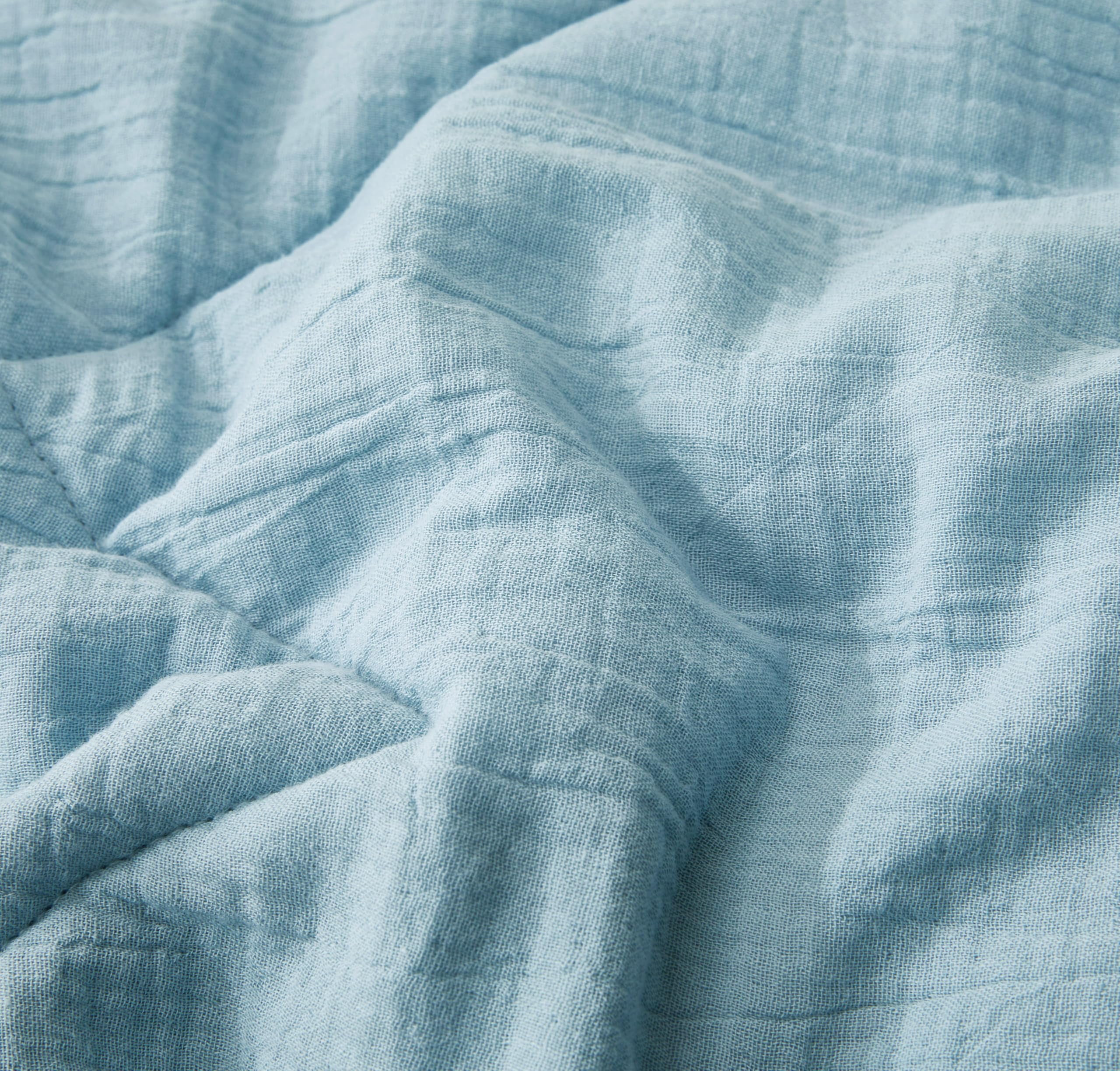 Chezmoi Collection Skye 3-Piece 100% Cotton Muslin Thin Comforter Set Oversized King, Lake Blue Reversible Soft Washed Cotton Gauze Breathable Lightweight Summer Blanket