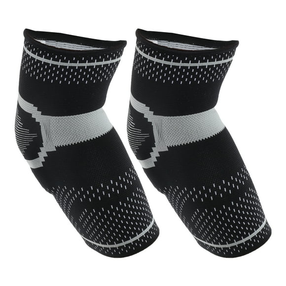 Unique Bargains 2 Pcs Coudières Flexibles Grandes Coudières Confortables pour Sport Noir