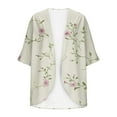 thumbnail image 4 of SwiftWear Women's 3/4 Sleeve Vintage Floral Kimono Cardigan – Lightweight Summer Cover-Up with Retro Prints, Loose Fit & Versatile Style for Casual, Travel & Layered Look, 4 of 5