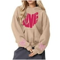 thumbnail image 4 of Caywon Women's Autumn Winter Printed Hoodie with Pockets Long Sleeve Top Comfortable Soft Fabric Loose Fit Stylish Warm Design for Cool Weather Daily Wear, 4 of 5