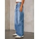 thumbnail image 2 of Pantalones vaqueros de pierna ancha for mujer, cintura alta, holgados, rectos, elásticos, con bolsillos con cordón, 2 of 6