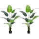 thumbnail image 1 of 5ft (60 - pulgada) plastic artificial bird of paradise plant: fake palm tree indoor/outdoor moderno decor, faux plants home/oficina, ideal housewarming gift, 2 - pack con 10 trunks y faux leaves, 1 of 7