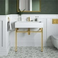 thumbnail image 2 of Redeem 32" Wall-Mount Gold Stainless Steel Bathroom Vanity, 2 of 8