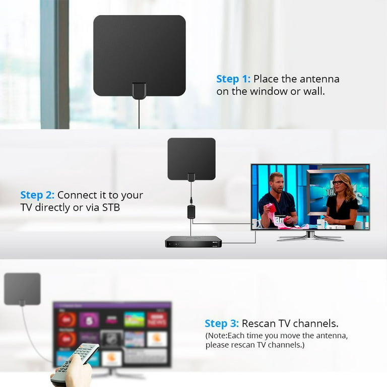 Digital TV Antenna - 110 Miles HDTV Antenna Digital Indoor Antenna with  Detachable Signal Booster VHF UHF High Gain Channels Reception For 4K 1080P  Free TV Channels 