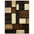 thumbnail image 4 of HR HANDCRAFT RUGS HR Square Pattern Area Rug Geometric Pattern Modern Chocolate - 5'2" x 7'1", 4 of 5