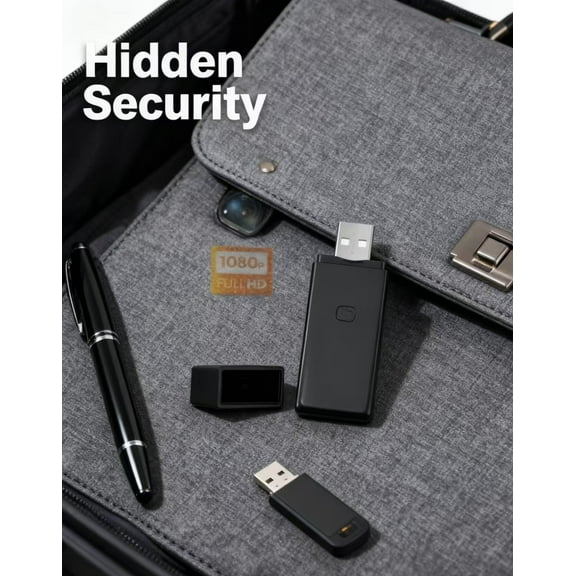 USB Flash Drive Hidden Camera 1080P HD - Loop Recording & High-Capacity Battery