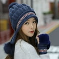 thumbnail image 1 of Fashion Hat Winter Woolen Hat Plus Velvet Ear Protection Hat Women Knitted Hat, 1 of 7