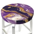 thumbnail image 3 of Naloa Purple Gold Marble Swirls Round Bar Stool Cushion Cover 12-14 inch, Fits Kitchen, Office, Restaurant Chairs - {sizeName}13 inch, 3 of 7