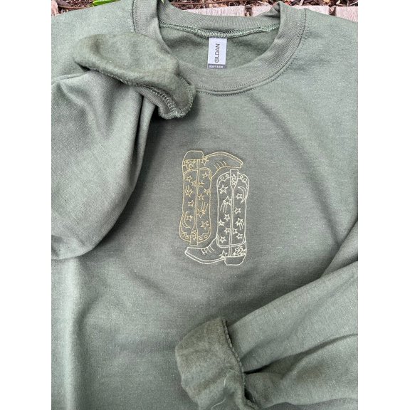 Cowgirl Boots Embroidered Sweatshirt