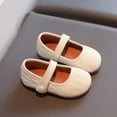 thumbnail image 2 of Viluyesy Girls Casual Closed Toe Penny Loafers Leather School Uniform Dress Shoes Princess Flats Beige Size 7, 2 of 10