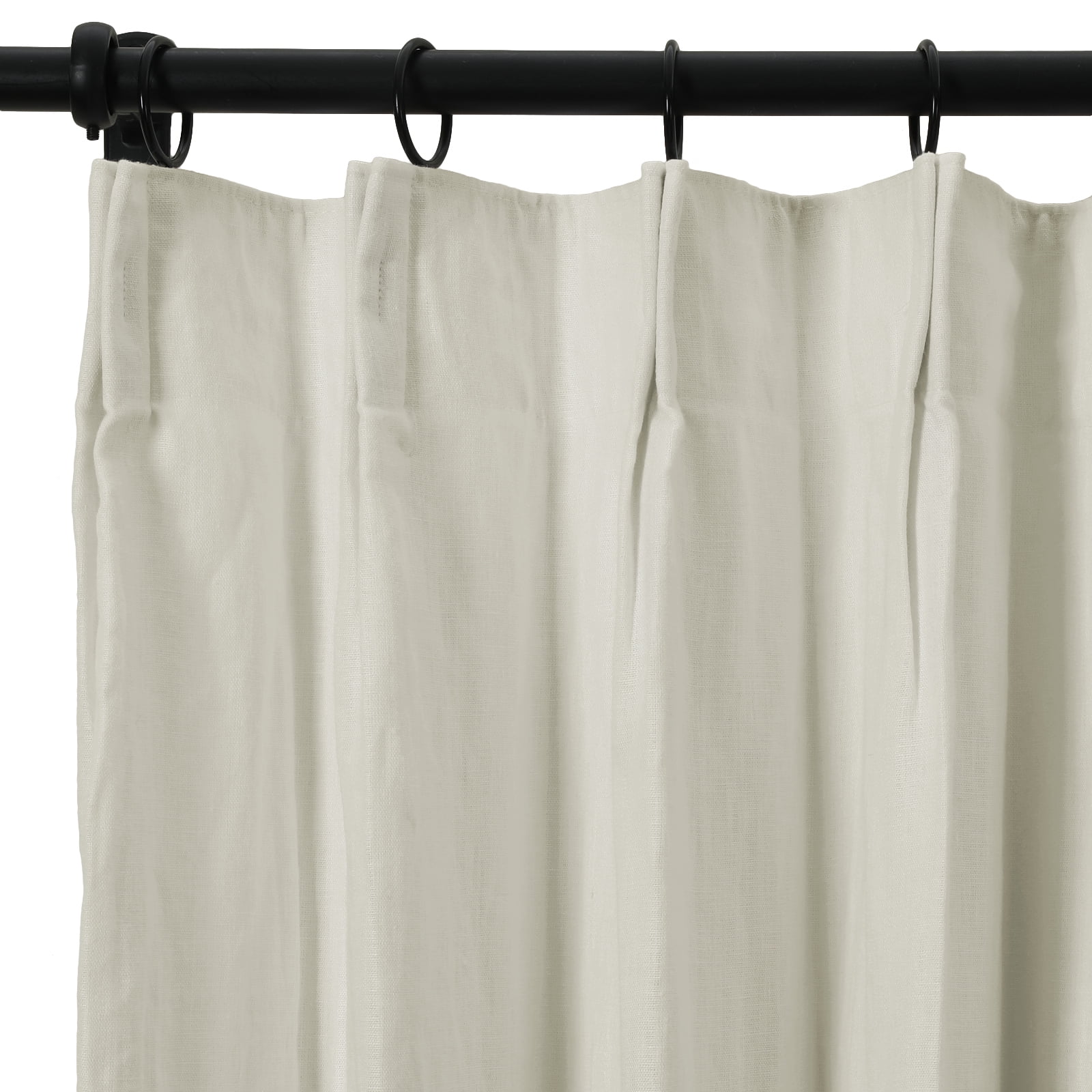 TWOPAGES Linen Light Filtering Drape Pinch Pleat Curtain for Bedroom Kids Room, 1 Panel, 52"x96, Naural