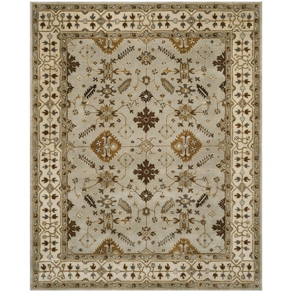 SAFAVIEH Royalty Earleen Traditional Wool Area Rug, Cream/Light Grey, 8' x 10'