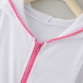 thumbnail image 5 of Girls Swim Cover Up Toddler Swimsuit Coverup Hooded Zip-Up Beach Bathing Suit Robe Cover-ups for Kids Girls, 5 of 6