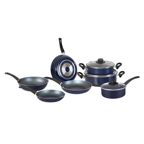 Batería de Cocina Ekco Classic Aluminio Antiadherente 10 Piezas – Azul