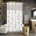 thumbnail image 5 of Easter No Hooks Shower Curtain with Snap-in Liner Colorful Easter Eggs Tulips Leaves Botanical Pastoral Shower Curtains for Bathroom, Waterproof, Easy Install, Washable 54"x78", 5 of 9