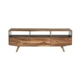 thumbnail image 2 of Pemberly Row Modern Solid Sheesham Wood TV Stand in Light Brown, 2 of 10