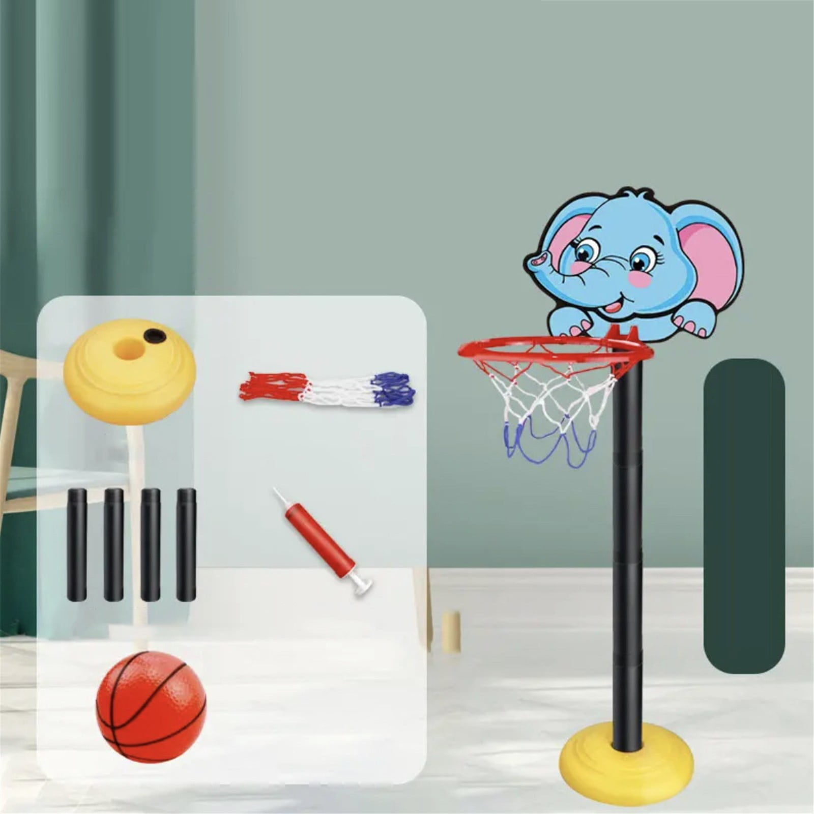 Adjustable Height Standing Basketball Hoop for Indoor and Outdoor Play - Kids Basketball Stand with Hanging Backboard & Sports Shooting Frame Toy for 𝗕𝗼𝘆𝘀 𝗮𝗻𝗱 𝗚𝗶𝗿𝗹𝘀