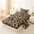 thumbnail image 2 of Erosebridal Women Cheetah Printed Twin Sheet Sets,Brown Leopard Pattern Monogrammed J Bedding For Adults 3pcs, 2 of 6