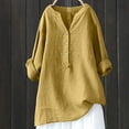thumbnail image 2 of Womens Cotton Linen Button Down Shirt 2026 Spring Casual Long Sleeve Blouses Solid Color Loose Soft Work Tops Dressy Lightweight Comfy Outfits Going Out Tops Ladies Fashion Trendy, 2 of 6