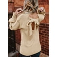 thumbnail image 5 of Asyoly Women Back Knot Sweaters Casual Long Sleeve Solid Color Crewneck Knitted Pullover Trendy Jumper Tops, 5 of 5