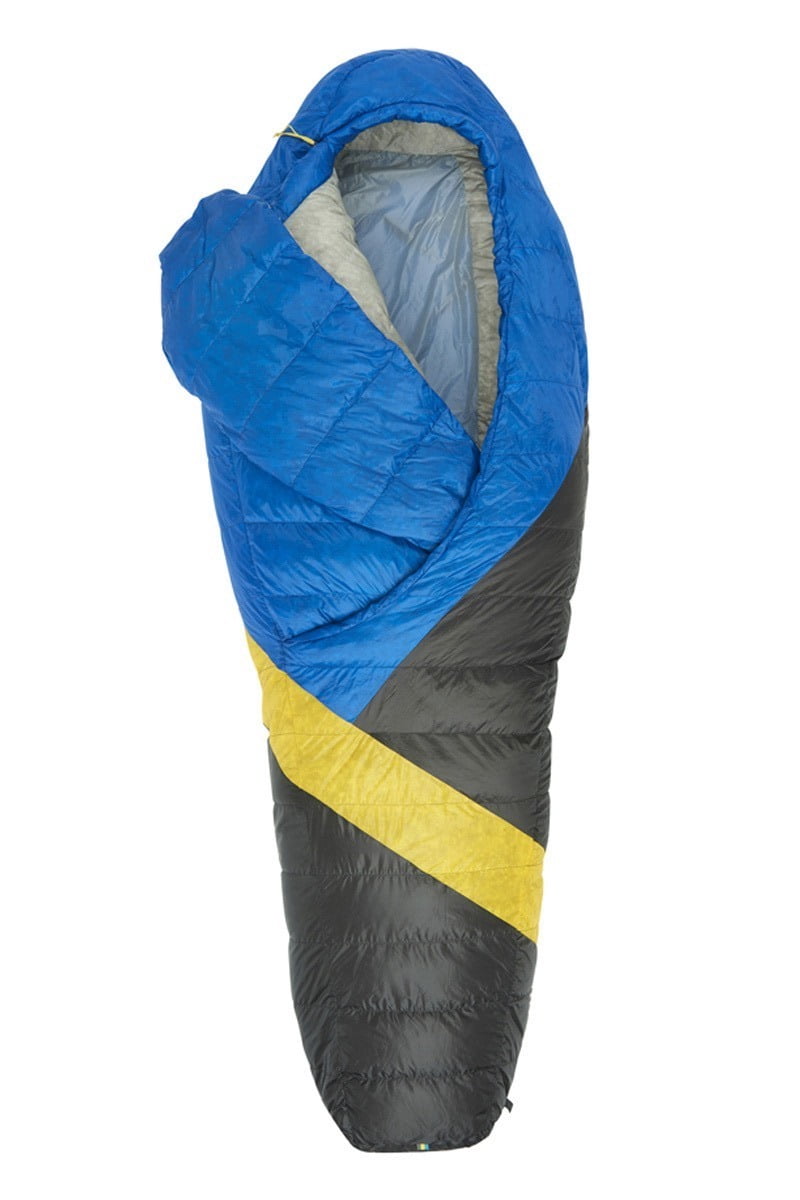 Sierra Designs Cloud 800 Dridown 35 Degree Sleeping Bag, Blue/Yellow/Peat, Regular
