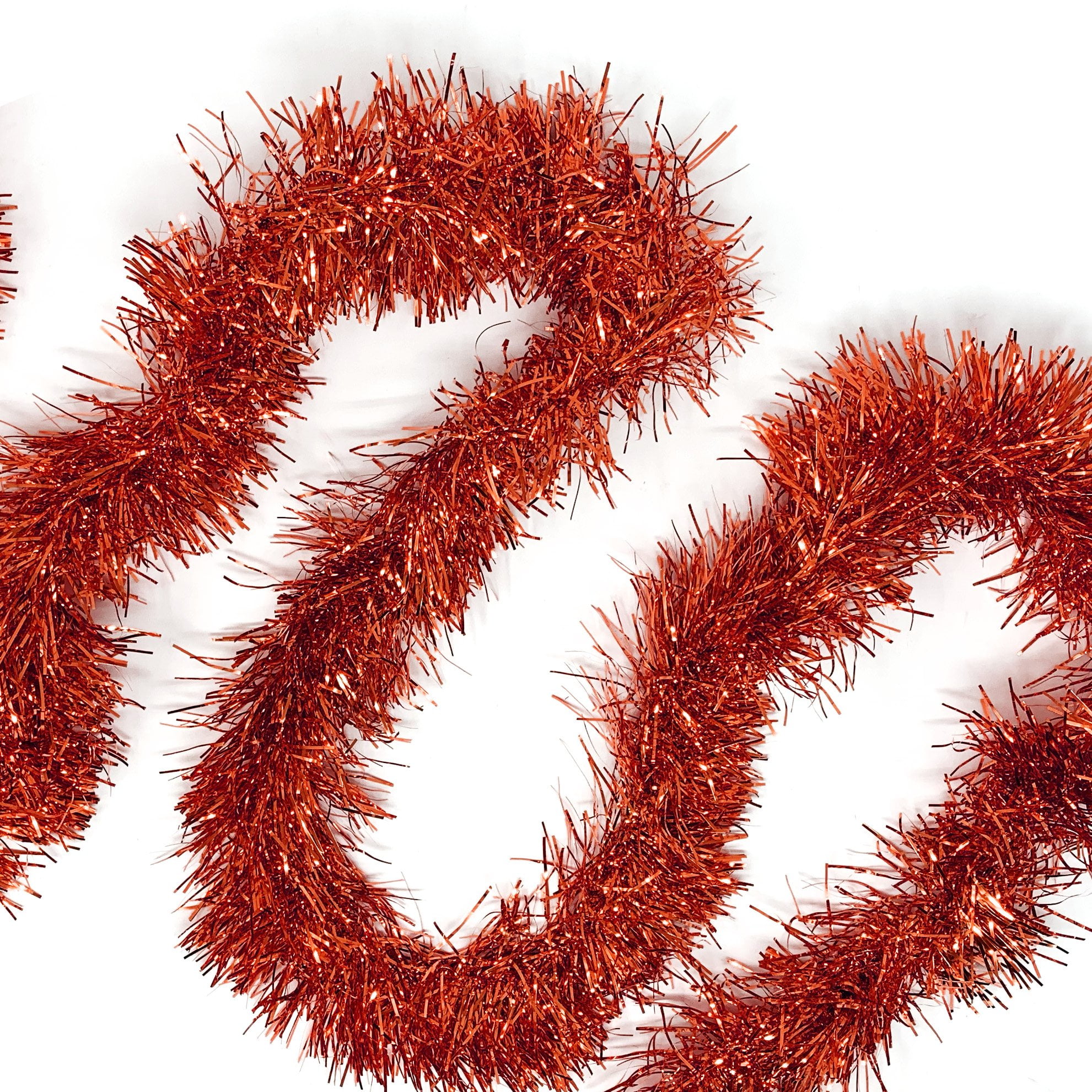Holiday Streamers Christmas Tinsel Garland Metallic Red, 2 Pack, 15 ft ea 