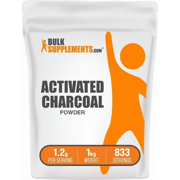 BulkSupplements.com Activated Charcoal Powder, 1200mg - Coconut Charcoal - Teeth Whitening (1kg - 2.2 lbs)