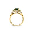 thumbnail image 3 of 9/10 Carat (Ctw) Natural Emerald Ring in 14K Yellow Gold with Diamonds 1/7 Carat (Ctw) for Women, 3 of 5