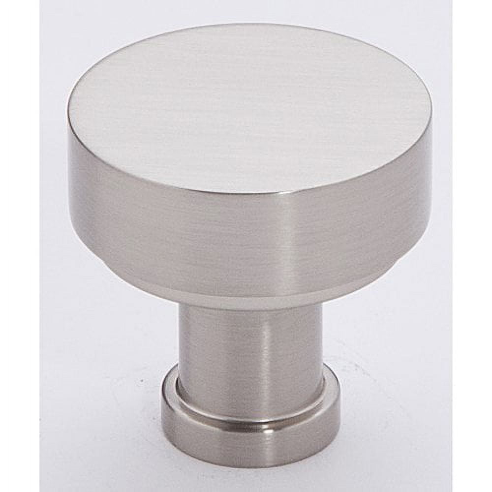 Alno A716-18-SN Moderne 1-1/8" Round Modern Disc Mushroom Solid Brass Cabinet Knob /