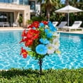thumbnail image 3 of Artificial Orange Mum Topiary Outdoor Fall Decor with Ground Stake for Porch, Garden Planters, 3 of 9
