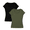 style 4, variant on 3 Pack Women T-Shirt Short Sleeve Basic Tees Soft Stretch Cotton Tee Slim Casual Undershirt Tops