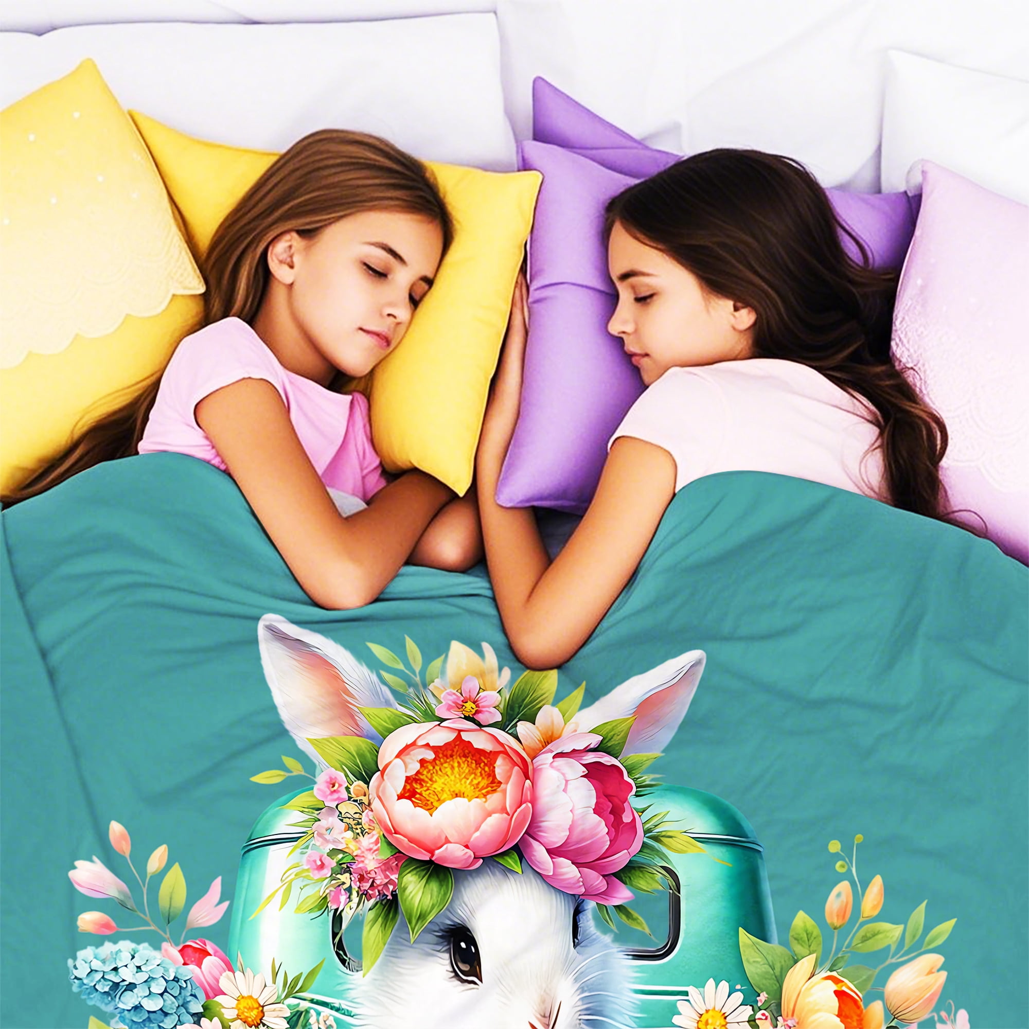 Easter Throw Blanket, Warm Fleece Flannel Bed Blanket, Lightweight Easter Blanket for Sofa Bed Couch 50"x60"