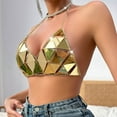 thumbnail image 6 of Staron Women's Casual Fashion Nightclub Acrylic Sequin Bikini Camisole V Neck Sleeveless Loose Party Tank Top, Gold FREE SIZE, 6 of 7
