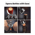 thumbnail image 3 of Abridor de vino, 3 en 1, aleación de zinc, sacacorchos de primera calidad, abridor de botellas de vino con abridor de botellas multifuncional, color negro y gris, 3 of 5