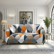 NEWEEN Sofa Cover High Stretch Elastic Fabric 1 2 3 Seater Sofa Slipcover Chair Loveseat Couch Cover Polyester Spandex Furniture Protector Cover with 1 Pillowcase (3 Seater, Checkerboard)