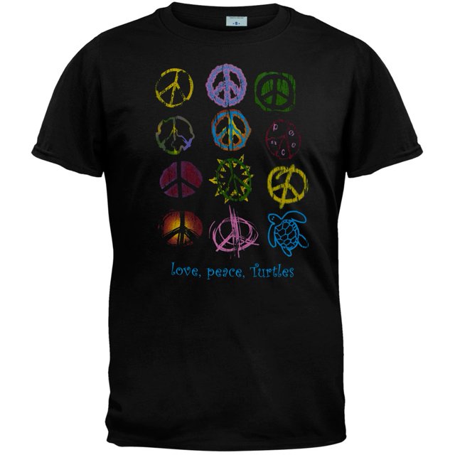T-Shirt Adulte Love Peace Turtles