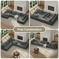 thumbnail image 2 of LAUSAINT HOME 132" U-Shaped Modular Sectional Sofa,  Boneless Cloud Couches with Deep Seat & Cushions, Gray, 2 of 8
