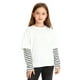 thumbnail image 1 of Cowsor Tween Shirts Long Sleeve Color Block Tops, 1 of 5