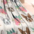 thumbnail image 3 of Boston Terrier Dog and Flower Florals Blanket,Comfortable Soft Lamb Wool Throw Blanket,All Season,Warm Lightweight Blankets for Sofa Bed Couch Living Room Chair,30"x40", 3 of 4