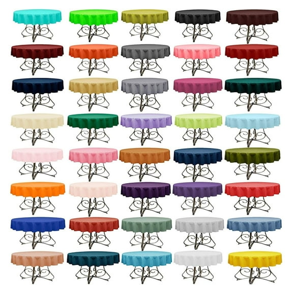 LINENS Polyester Poplin 36" Round Tablecloth for 24" Round Small Coffee Table with 6" Drop, Teal