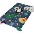 thumbnail image 5 of SKYSONIC Christmas Snowman Tablecloth Waterproof Washable Polyester Square Table Cover Durable Tablecloth for Kitchen Dining Table Party Decor (54 X 72 Inch), 5 of 7