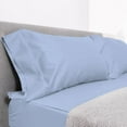 thumbnail image 2 of 6 Piece Sheet has Zipper Sheet Set, Queen Size 12 Inch Deep Pocket, 800 TC, Solid Light Blue Color., 2 of 9