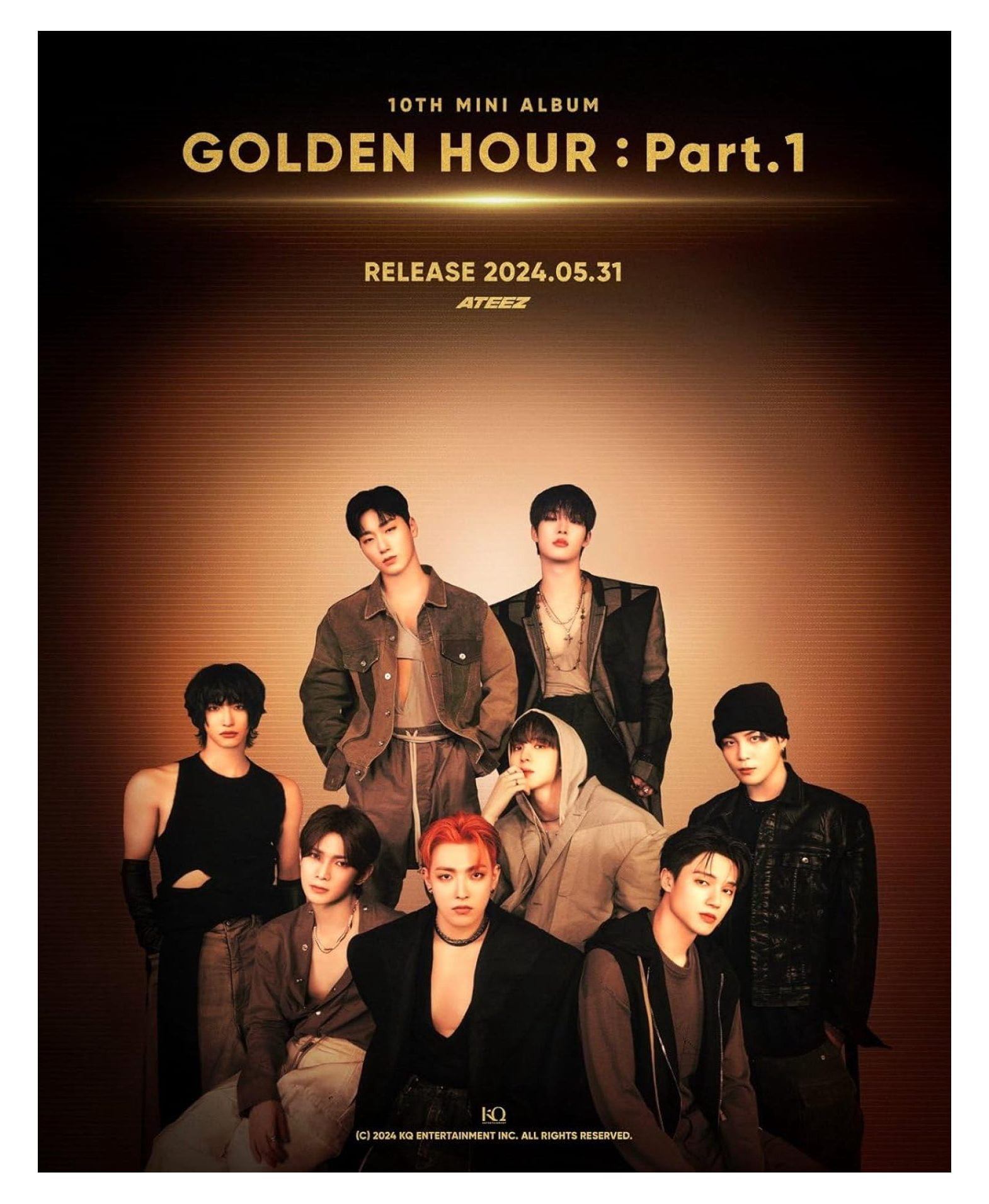 ATEEZ GOLDEN HOUR : Part.1 10th Mini Album with Tracking Sealed