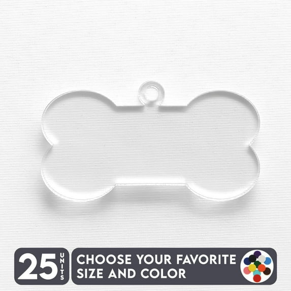 25 Units Acrylic Christmas Ornaments Blanks Dog Bone SOTO 1/8" Thick - Clear or Solid Color - (Size 4") Made in USA