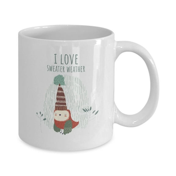 I Love Sweater Weather Cute Owl coffee mug Perfect For Halloween Or Boo Basket Gift Or Gifts