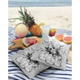 thumbnail image 3 of Pack of 2 Outdoor Pillow Covers, Summer Flowers Eucalyptus Plants Glass Vase Grey Striped Waterproof Square Throw Pillowcase Cushion Decorative Pillow Covers for Couch Patio Tent, 18x18 in, 3 of 6