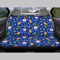 thumbnail image 4 of Jeiento Christmas Front and Rear Car Seat Covers Set of 4 Santa Claus Front Bucket Saddle Blanket Blue Split Rear Bench Cushion Covers Auto Accessory Fit for Van SUV Truck Festival Decor, 4 of 7