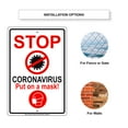 thumbnail image 3 of Stop Disease Put A Safety Face Cover Novelty Display Health and Safety Office Notice Outdoor Unique Aluminum Metal Sign 8"x12", 3 of 5