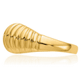 thumbnail image 3 of 14K Solid Yellow Gold Ribbed Chunky Dome Statement Ring, 3 of 8