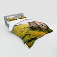 thumbnail image 2 of Ambesonne Nature Bedding Set 4 Pcs, Wooden Houses Mountain, Queen, Green Brown, 2 of 2